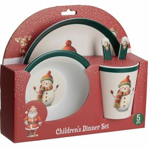 Hóember 5 db-os melamin gyerek étkészlet kép