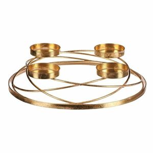 Adventi gyertyatartó Körök, arany, fém, átmérő 35 cm kép