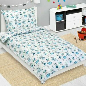 Bellatex Junior pamut ágynemét gyermekeknek, kékegér a bögrében, 140 x 200 cm, 70 x 90 cm kép