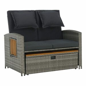 Kerti rattan kanapé MALORY, szürke/ természetes kép