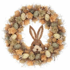 Húsvéti koszorú Barna nyuszi virágokkal éstojásokkal, átmérő 45 cm, 45 x 45 x 9 cm kép