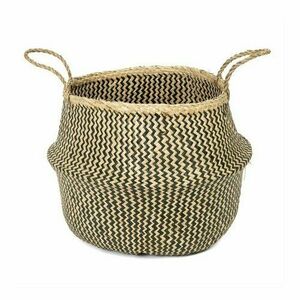 Compactor Belly kötött tengeri fűből készült tárolókosár, 45 x 36 cm, fekete, L kép