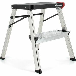 Rolser Otthoni összecsukható lépcső Taburete, 2 extra széles fok, fekete kép