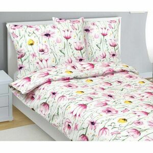 Bellatex Pamut ágynemét Louka rózsaszín, zöld , 140 x 200 cm, 70 x 90 cm kép