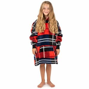 4Home Kockás mikroplüss gyapjú hatású takarópulóver, uni S - gyerek kép