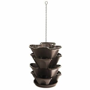 4-részes felakasztható virágpiramis – barna, 43 cm kép