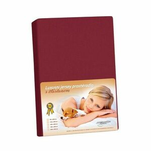 Jersey lepedő elasztánnal, bordó, 160 x 200 cm kép