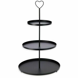 Fém polcos szekrény 3 emeletes, 30 × 30 × 48 cm, fekete kép