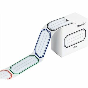 Öntapadós címkék tárolóban, színes, 200 db kép