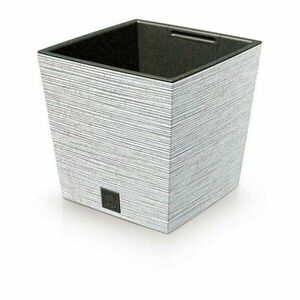 FURU SQUARE LOW ECO WOOD virágtartó, 24 cmbetéttel, fehér ECO kép