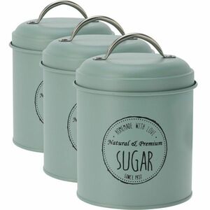 Excellent Houseware 11 x 16 cm-es fém élelmiszer-tároló dobozok, 3 db, zöld, S kép