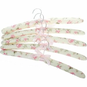 5 db textil vállfák Květy, rózsaszín kép