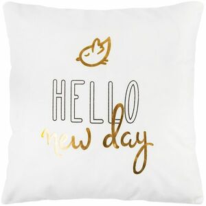 Hello new day párnahuzat, fehér, 45 x 45 cm kép