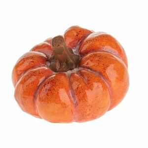 Őszi kerámia tök, 10 x 7 cm, narancssárga kép