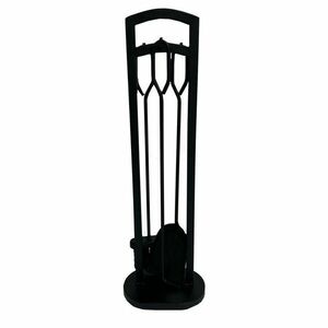 Kandallószerszám-készlet 70 cm, 3 részes, állvánnyal, fekete, fém kép