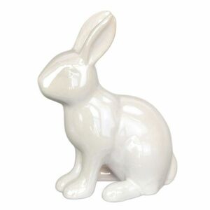 Fehér nyúl húsvéti dekoráció, kerámia, 10, 2 x 13 x 5, 2 cm kép