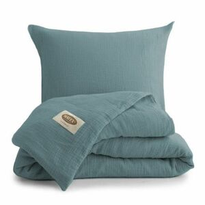 MATEX Muszlin ágyneműhuzat tengerzöld, 140 x 200 cm, 70 x 90 cm kép