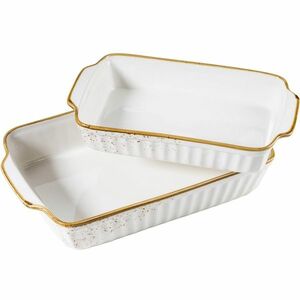 Mäser 2 részes sütőtál-készlet Pintar White barnapöttyös kép