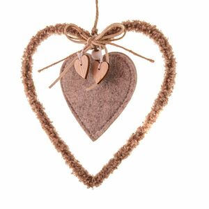 Textil függő szív 16 cm, fleece kép