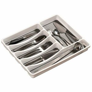 Kesper 30092 Műanyag evőeszköz-tartó 5 rekesszel, fehér, 40, 5 x 30, 5 x 4, 5 cm kép