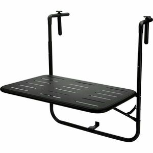 Összecsukható erkélyasztal, 60 x 43 x 70 cm, fekete kép