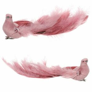 Rózsaszín páva klipszel, 25 x 8 x 6 cm, 4 darabosszett kép