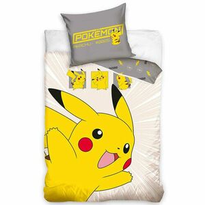 Carbotex Gyermek pamut ágynemű Pokémon Pikachuakcióban, 140 x 200 cm, 70 x 90 cm kép