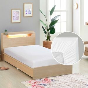 Vászon gumis lepedő, fehér, 90 x 200 cm kép