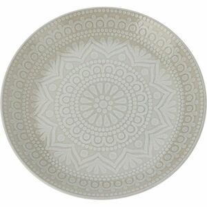 Ethnic kőagyag lapostányér, átmérő 27 cm, bézs kép
