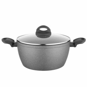 Florina Lava Stone MG edény fedővel , 24 cm, 4 l, szürke, 24 cm átmérőjű kép