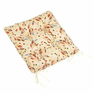 Bellatex Berta Levelek steppelt székpárna barna, bézs, 40 x 40 cm kép