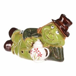 Kerti dekoráció Fekvő vízilovacska, kerámia, 10 x10 x 13 cm, 13 cm kép