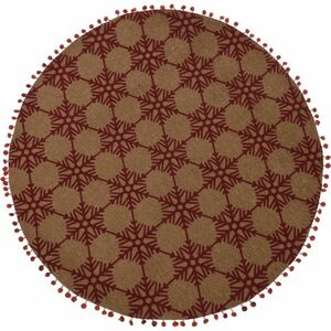 Hópehely kerek szőnyeg piros, 90 cm kép