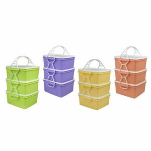 Műanyag ételhordozó 3 x 1, 4 l, 18 x 17 x 23 cm kép