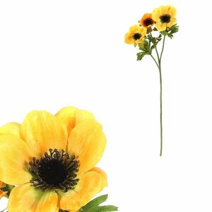 Művirág Sasanka, 3 virág, sárga, 15 x 15 x 55 cm kép