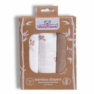 Babymatex Málnák bambusz pelenkák, 70 x 70 cm, 3 db-os szett kép