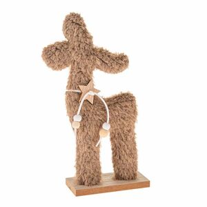 Textil rénszarvas karácsonyi dekoráció 23 cm bolyhos polár kép