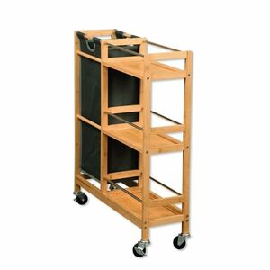 Kesper 24857 Kerekes polc palackos kosárral, bambusz, 78 x 20 x 68 cm kép