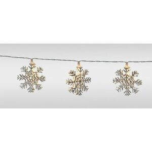 Lánc világító hópelyhekkel, 120 cm, meleg fehér, elemes kép