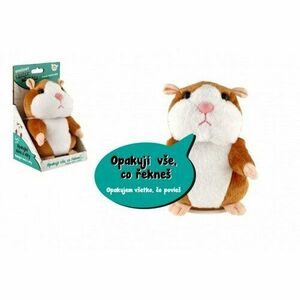 Teddies Mireček mondatokat ismételgető hörcsög, 18 cm, elemekre működik, 12 x 20 x 10 cm kép