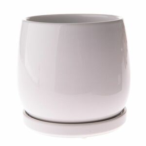 Kerámia virágcserép tállal Sophistic fehér, 15 x15, 5 cm kép