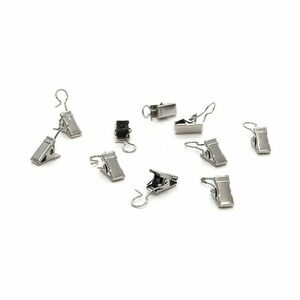 Fém horgok csipesszel, 10 db, rozsdamentes acél kép