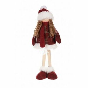 Karácsonyi dekoráció szövet kislány Kabát, magasság 35 cm, piros kép
