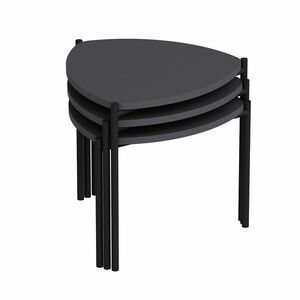 Lenny Anthracite tárolóasztal-készlet, 3 db kép