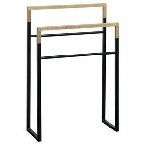 SAPHO Ska308 Ska törülközőtartó 55 x 80 x 20 cm, matt fekete/tölgy kép