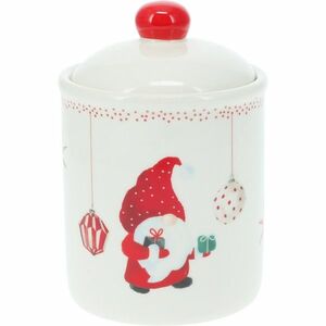 Kerámia doza fedéllel Karácsonyi manó kép