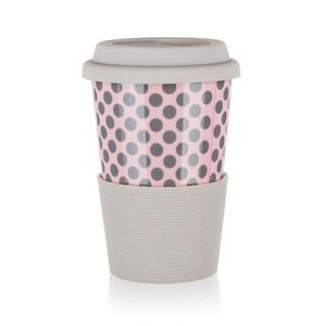 Banquet GO kerámiabögre szilikon fedéllel 400 ml, rózsaszín kép