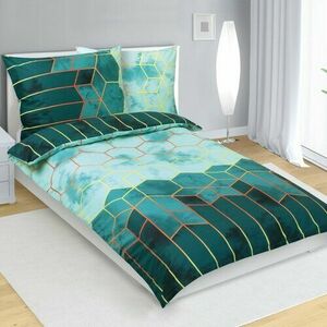 Bellatex Méhsejt pamut ágyneműhuzat zöld, 140 x 200 cm, 70 x 90 cm kép