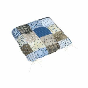 Bellatex Adéla steppelt Patchwork kék ülőpárna, 40x 40 cm kép