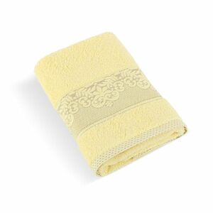 Bellatex Orchidea kollekció világossárga frottír törölköző, 50 x 100 cm, 50 x 100 cm kép